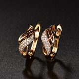 New Design Gold-Color Charm Austrian Crystal Hoop Earrings