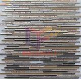 Silver Leaf Glass Strip Mosaic Tile (CFS710)