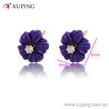 Xuping 14k Gold-Plated Charming Flower CZ Diamond Jewelry Earring Studs -91786