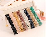 6 Color Crystal Hair Pin with Spring Handmade Knitting Barrette