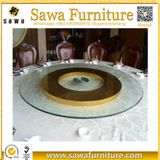 Hotel Restaurant Five Wheels Transparent Tempered Glass Lazy Susan