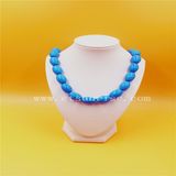 Natural Optimized Processing Turquoise Necklace with Oval Ball Beads