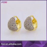 Wholesale Women Gold Plated Cubic Zirconia Huggie Earrings