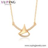 44606 Fashion 18K Gold Color Inlayed Stone Network-Shape Necklace