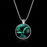 Christmas Halloween Luminous Fluorescent Necklace Alloy Glow in The Dark Necklaces Gift, Fashion Jewelry