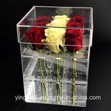 Luxury Clear Square Acrylic Flower Box for Rose and Chocolate