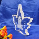 Custom Engraved Maple Leaf Shaped Crystal Plaque Trophy Award for Souvenir.