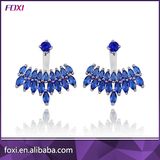 Semi Joias Brazilian Gold Earrings with Glass Stone