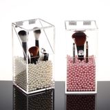 Clear Dustproof Plexiglass Cosmetic Storage Box/Acrylic Makeup Brush Holder Box