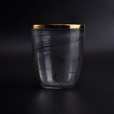 Handmade Black Candle Jar with Gold Top