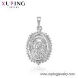 33692 Fashion Elegant Charm Rhodium CZ Peanut Imitation Jewelry Chain Pendant