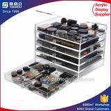 Black 3 Tier Acrylic Makeup Organizer with Crystal Handle