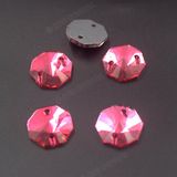 Octagon Shape 12mm Rose Color Sew on Stone Rhinestone Beads for Jewelry Making Wedding Dress