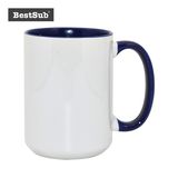 Bestsub 15oz Inner and Rim Color Sublimation Ceramic Photo Mug (B21T-07)