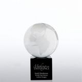Globe Crystal Trophy with Black Base (#76524)