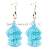 Fashion Long Pattern Metal Multilayer Tassels Earrings Jewelry Accessories Gift