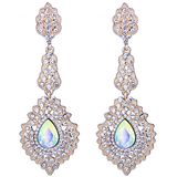 Factory Wholesale CZ Zircon Crystal Teardrop Bride Elegant Dangle Earrings