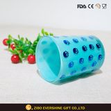 Unique Coloured Patterned Glass Tumbler with Lid