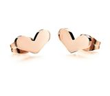 Rose Gold Heart Stud Earrings for Women Aretes De Mujer Earring Orecchini Donna Boucle D'oreille Brincos Earrings Fashion Jewelry