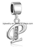 Crystal Letter Pendants Women Stainless Steel Alphabet Charm