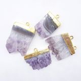 Natural Semi Quality Irregular Amethyst Crystal Charms Suspension Pendants
