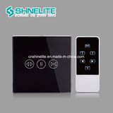EU Black Colour Glass Plate Remote Control Curtain Switch