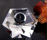 Personalized Table Decoration Crystal Clock for Business Gift