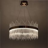 Latest Round Post Modern Style Brass Glass/ Crystal Pendant Lamp Chandelier with LED