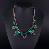 Emerald Crystal Plating Gun Black Bohemia Necklace Hln16825