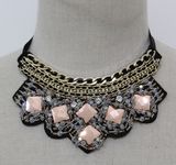 Woman Fashion Costume Jewelry Square Crystal Chuky Choker Necklace (JE0144)