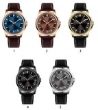 Fashion High Quality Sapphire Crystal Glass Leather Quartz Watch