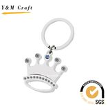 The Crown Shaped Silver Key Chain with Diamonds and Crystal Ym1029