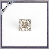Square Glamour Princess Cut White Synthetic Moissanite