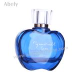 Apple Style Glass Perfume Bottle in Transparent Blue Coating