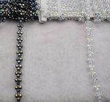 Fashion Shaped Single Row Plastic Rhinestone Trimming Chain for Garment