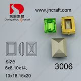 Glass Rectangle Diamond Pendant Stone (DZ-3006)