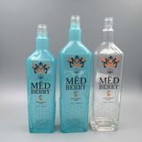 Unique Glass Wine Bottle, Vodka/Whiskey Bottle with Frosting