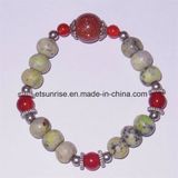 Natural Yellow Turquoise Crystal Beaded Agate Tiger Eye Bracelet Jewelry Sets