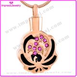 Bisuteria Mujer Cremation Jewelry Urn Necklaces Pendants for Ashes Flower Shape with Crystals