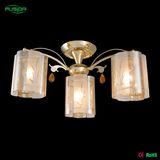 Glass Chandelier with Mosaic Flower
