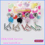 Alphabet Letter Black Crystal Cell Phone Dust Plug