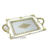 Vintage White Resin Mirror Vanity Tray for Sale