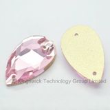 Sew on Rhinestones13X18mm Teardrop Pink Color