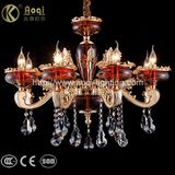 Golden Zinc Alloy Red Glass Crystal Chandelier Light