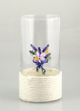 Glass Vase with Cotton Rope and Beautiful Printing