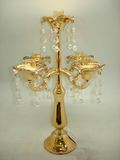 Golden Color Glass Candle Holer with Five Poster for Home Decoration