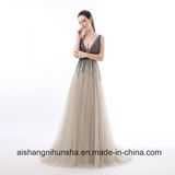 V Neck Backless Beads Crystal Party Gowns