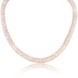 Dubai Style Mesh Crystal Gold Jewelry Necklace with Extention Chain