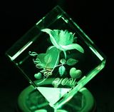 3D Laser Engraving Crystal Cube Block with LED Base
