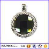 Wholesale Round Big Green Stone Crystal Necklace Pendant 16642